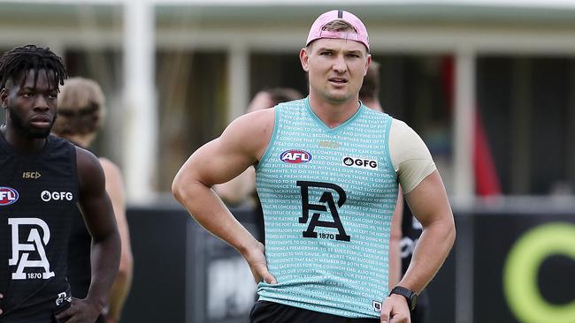 Ollie Wines at Port Adelaide training. Picture: Sarah Reed