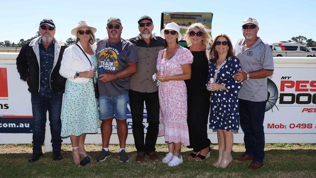 BAIRNSDALE, AUSTRALIA – MARCH 22 2024 Steven Brown and his mates attend the Bairnsdale Cup race day. Picture: Brendan Beckett