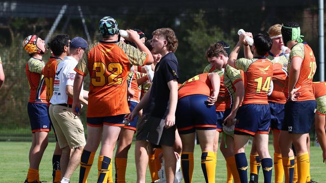 Action from the TAS First XV rugby schoolboy match between West Moreton Anglican College and Cannon Hills Anglican College. Picture: Tertius Pickard