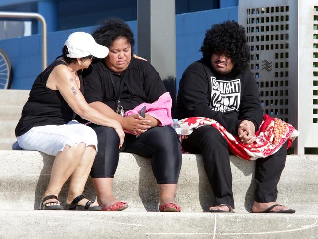 Family members wait for news. Picture: John Fotiadis