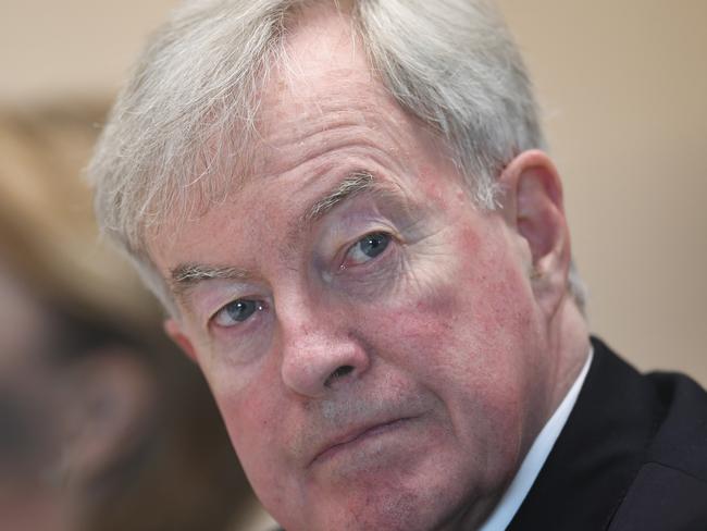 Australian Public Service Commissioner John Lloyd speaks during Senate Estimates at Parliament House in Canberra, Monday, May 21, 2018. (AAP Image/Lukas Coch) NO ARCHIVING