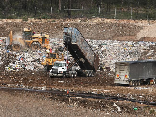 Interstate waste is dumped near Ipswich in 2018.