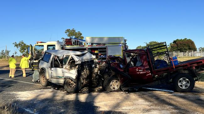 RACQ Capricorn Rescue shared this photo from the Calliope two-vehicle crash on May 1.