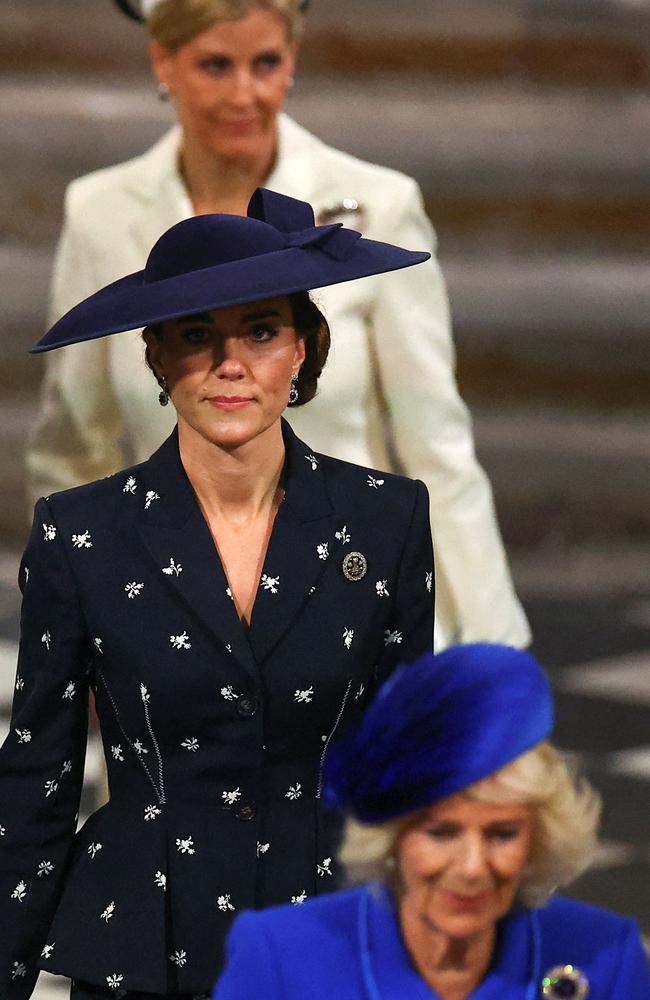 Camilla, Catherine, Princess of Wales and Sophie, Duchess of Edinburgh at this week’s Commonwealth Day service. Picture: HANNAH MCKAY / POOL / AFP.