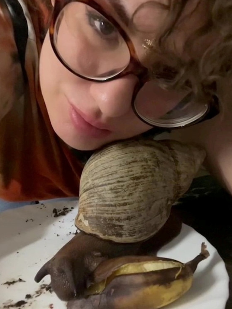 She makes five figures a month breeding huge snails. Picture: SWNS