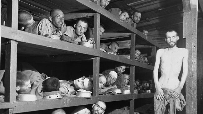 Former prisoners of the ‘little camp’ in Buchenwald stare out from the wooden bunks in which they slept three to a ‘bed’. Elie Wiesel, who was to become the world's leading spokesman on the Holocaust and a Nobel Peace Prize winner. Picture: US Holocaust Memorial Museum