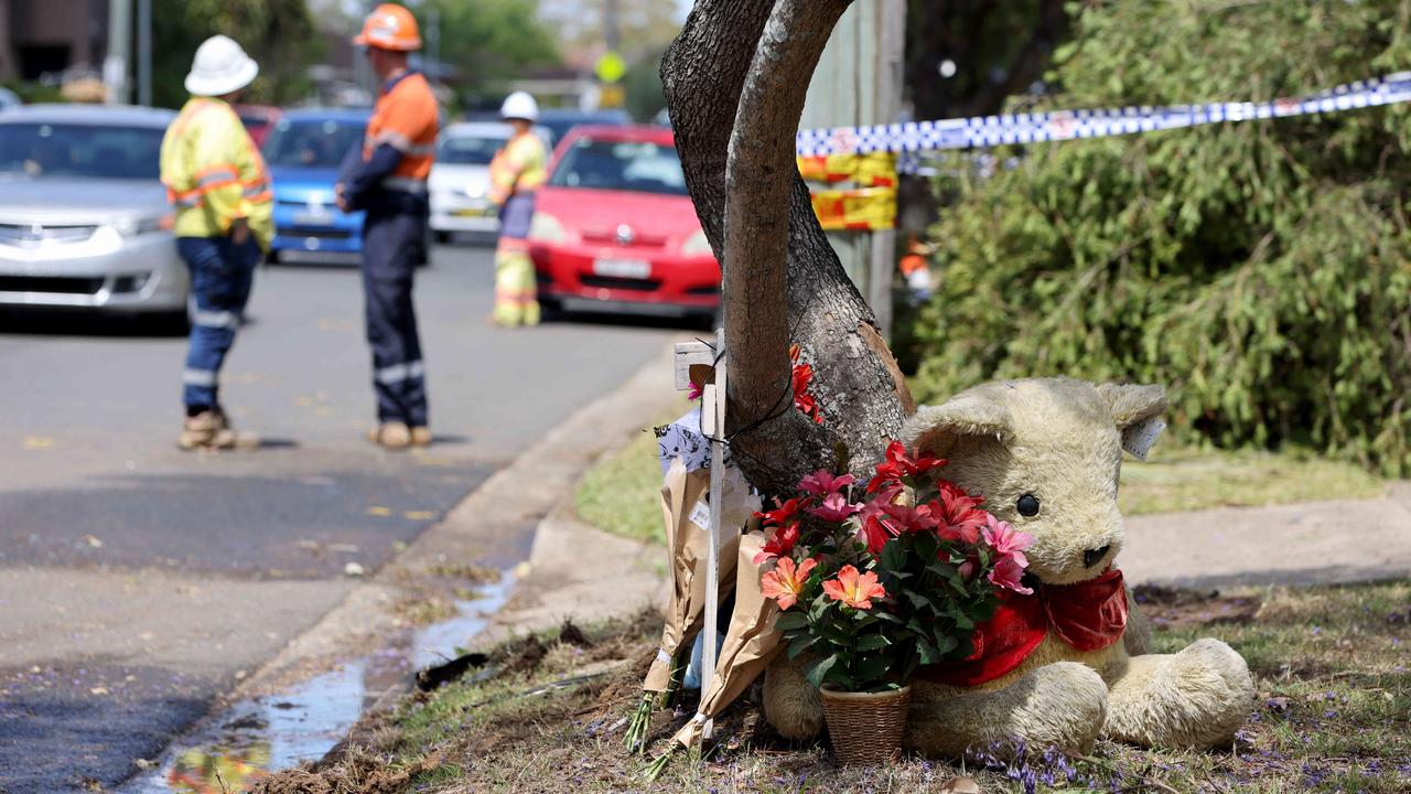 Tributes have been left at a makeshift memorial for the boys at the site. Picture: NCA NewsWire / Damian Shaw