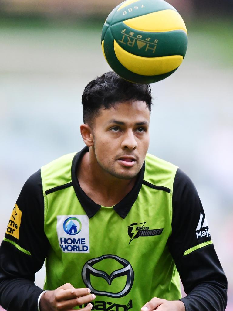 Tanveer Sangha warms up with a soccer drill.