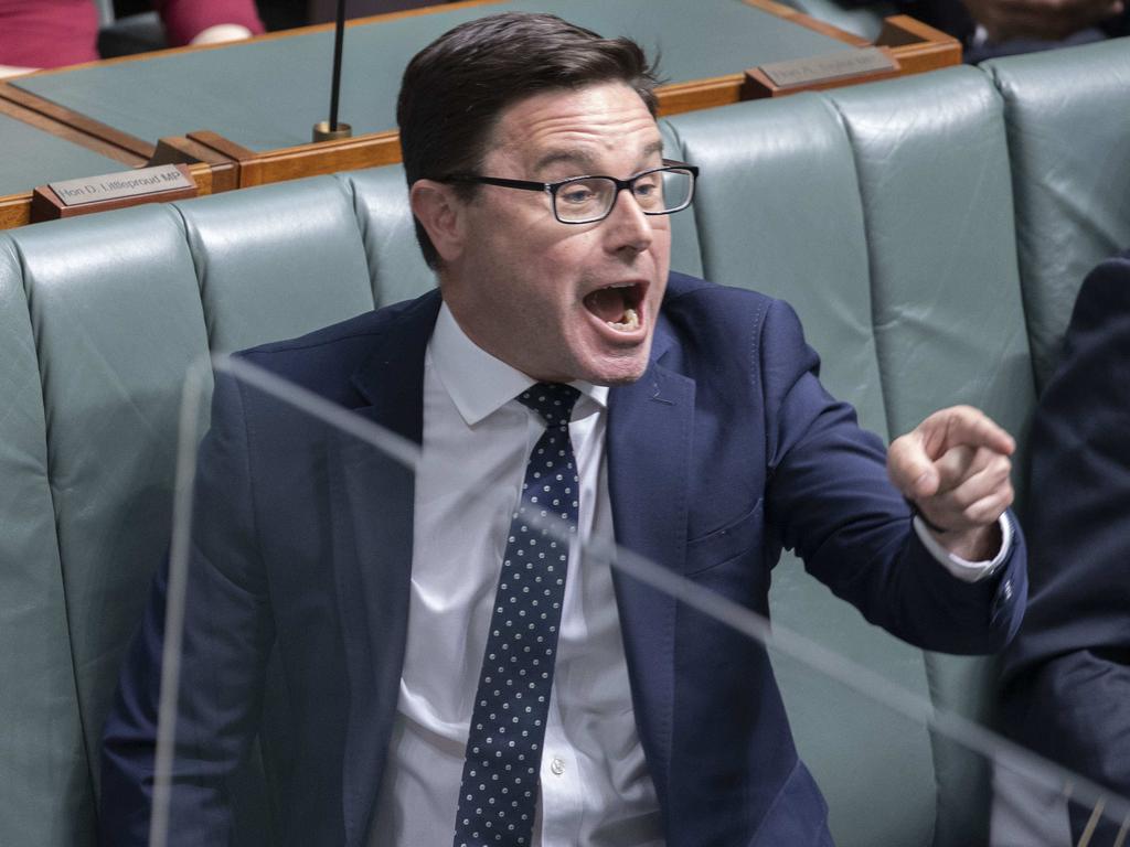 Question time was otherwise dominated by the fight over Labor’s industrial relations reforms, which Nationals leader David Littleproud fired up about. Picture: NCA NewsWire / Gary Ramage