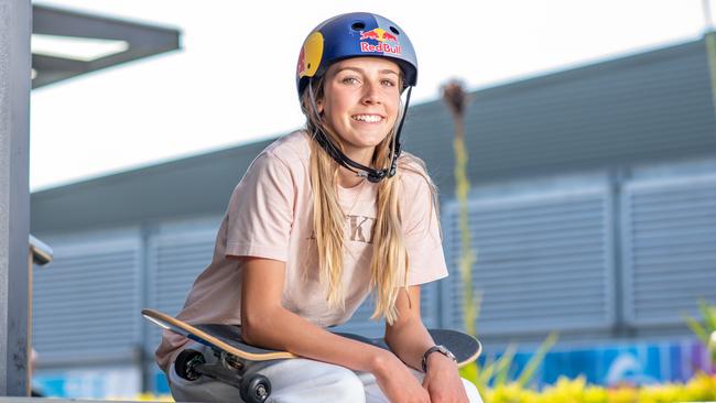 Olympic skateboarder Chloe Covell recently won a gold medal at the X Games China. Picture Thomas Lisson