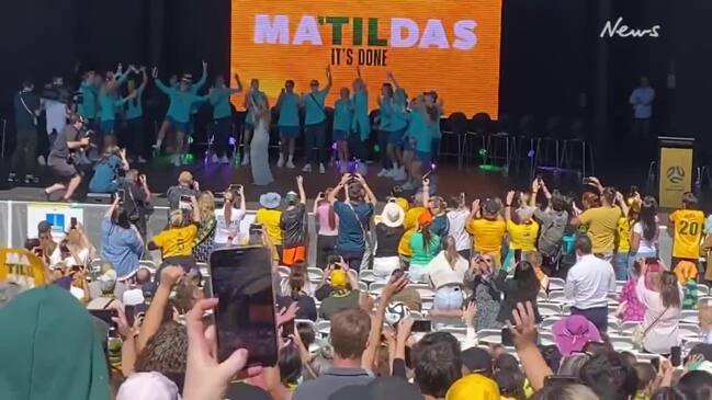 Screaming fans and Nikki Webster Matildas honoured in Brisbane