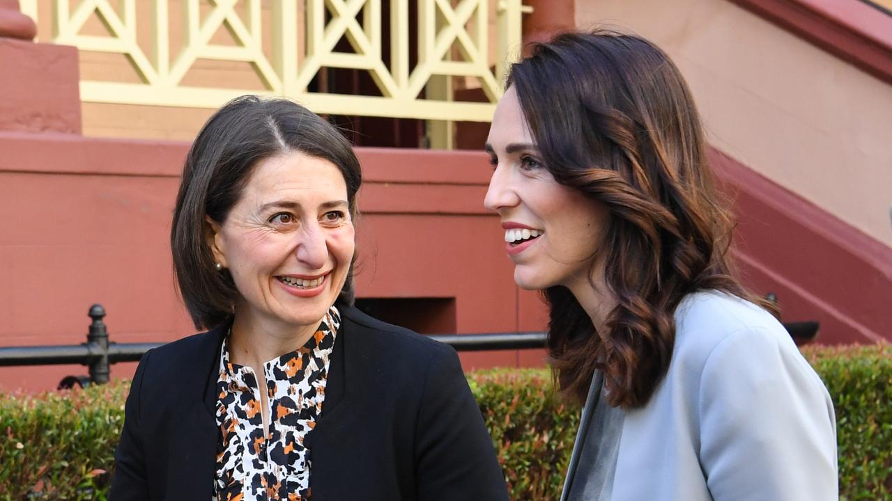 The duo outside NSW Parliament House. Picture: James D. Morgan/Getty