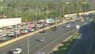 Major delays on the Pacific Mwy at Eight Mile Plains after a four-vehicle crash. Picture: Supplied