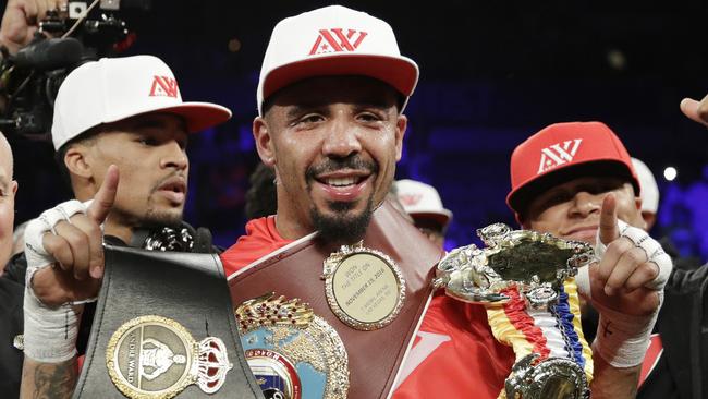 Andre Ward celebrates after defeating Sergey Kovalev in June.