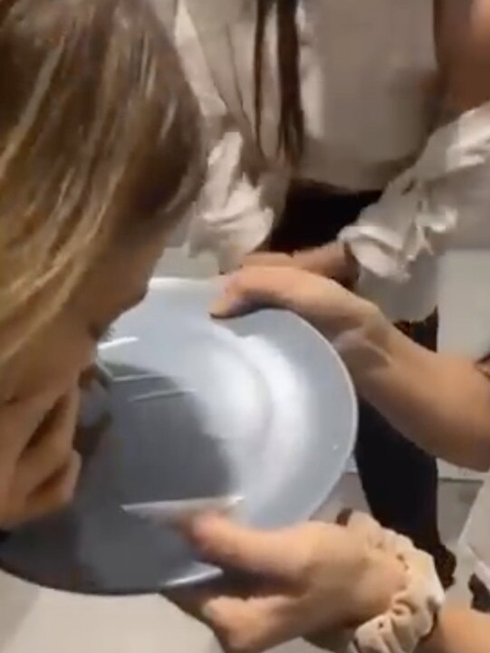 Nadia Bartel caught on video snorting white powder. Picture: Instagram