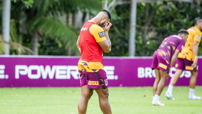 Payne Haas at Brisbane Broncos training, Friday, February 5, 2021 - Picture: Richard Walker