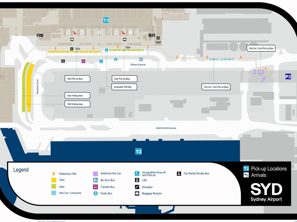 The new Uber pick-up area is right outside T3 at Sydney Airport.