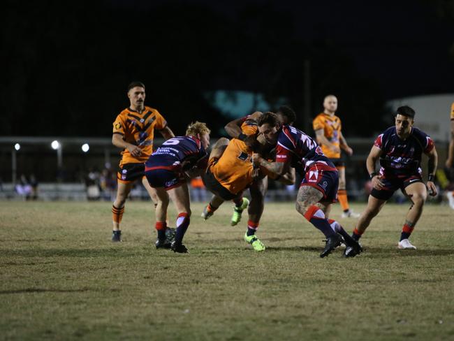 Israel Folau makes his Rugby League Gold Coast debut for Southport Tigers against defending champions Runaway Bay at Owen Park, Southport. Pic Mike Batterham