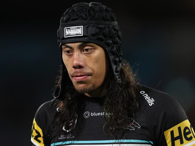 SYDNEY, AUSTRALIA - SEPTEMBER 22:  Jarome Luai of the Panthers warms up before the NRL Preliminary Final match between the Penrith Panthers and Melbourne Storm at Accor Stadium on September 22, 2023 in Sydney, Australia. (Photo by Brendon Thorne/Getty Images)