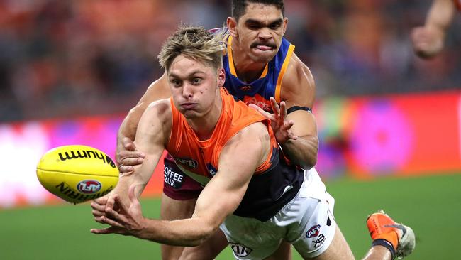 Jackon Hately is yet to sign a new deal at GWS. Picture: Phil Hillyard