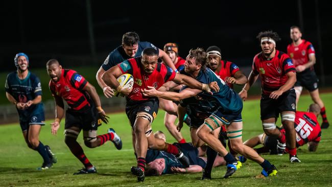 JCU Mariners' number 8 Hemson Koi in possession. Picture: Emily Barker