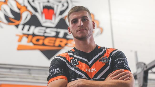 Fate delivered Adam Doueihi to the Wests Tigers under former Rabbitohs mentor Michael Maguire. Picture: Wests Tigers