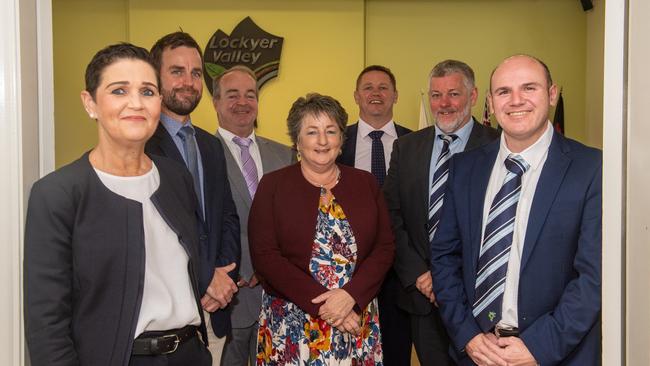 LVRC Mayor Tanya Miligan with councillors Chris Wilson, Bret Qualischefski, Janice Holstein, Jason Cook, Michael Hagan and Rick Vela. PHOTO: Ali Kuchel