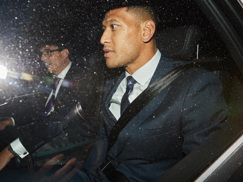 Israel Folau has kept quiet at his hearing this week. 