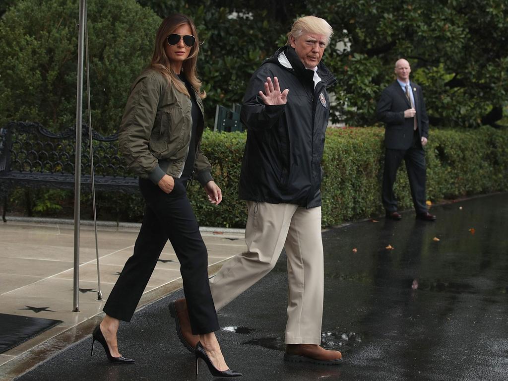 The First Lady caused quite a stir when she travelled to Texas to observe the Hurricane Harvey relief efforts … wait for it … in stilettos! Only Melania! Classic. Picture: Getty Images