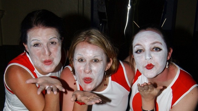 Julia Broadley, Christine Nugent and Aileen Underhill on Flinders Street East Pic Bryan Lynch AD166027