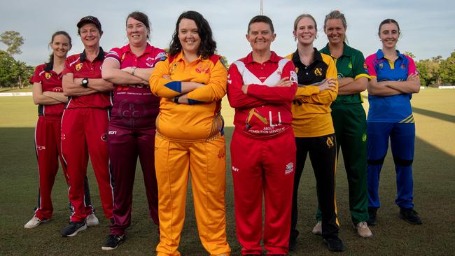 Women’s players ahead of the 2024 Darwin &amp; Districts Cricket Competition. Picture: Pema Tamang Pakhrin