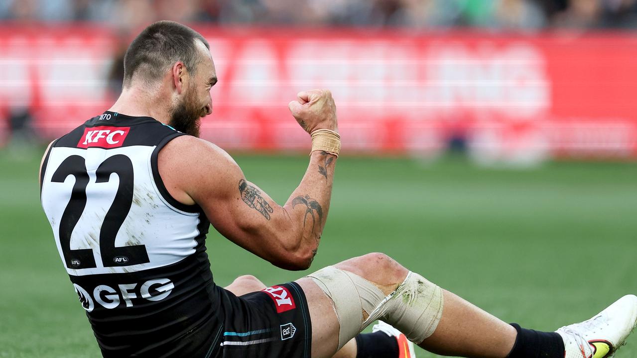 Charlie Dixon remains out for the Power. (Photo by James Elsby/AFL Photos via Getty Images)