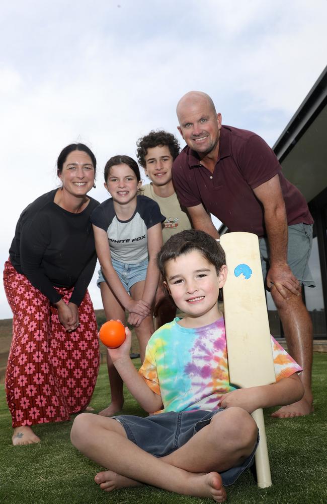 Jess, Maggie, Ollie, Daniel and Tom. Tom O'Shannassy is a case study for GFA regional launch. Picture: Alan Barber