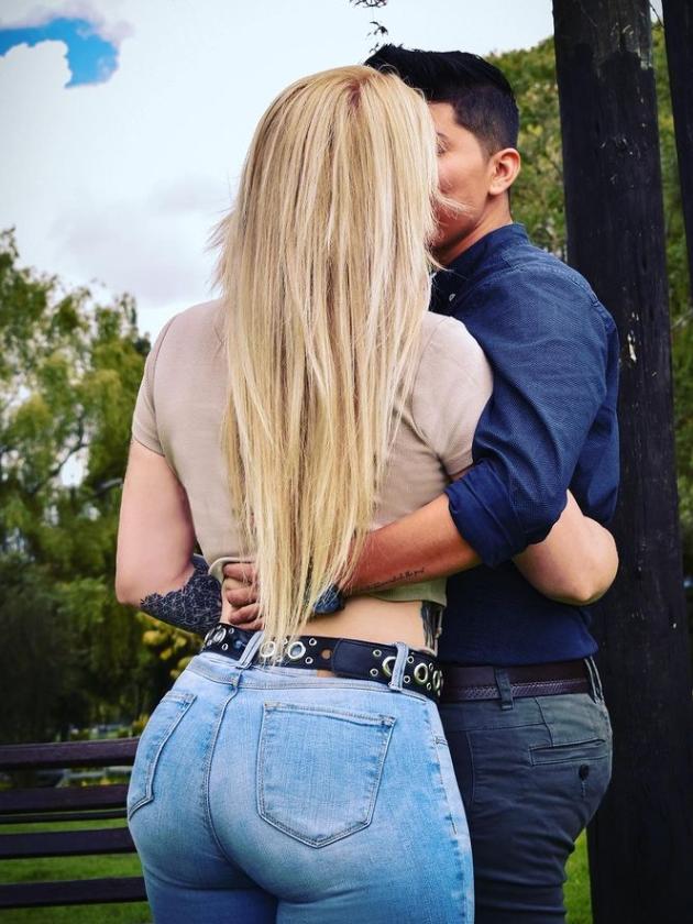 Cassie Sainsbury with her new partner. Picture: Instagram