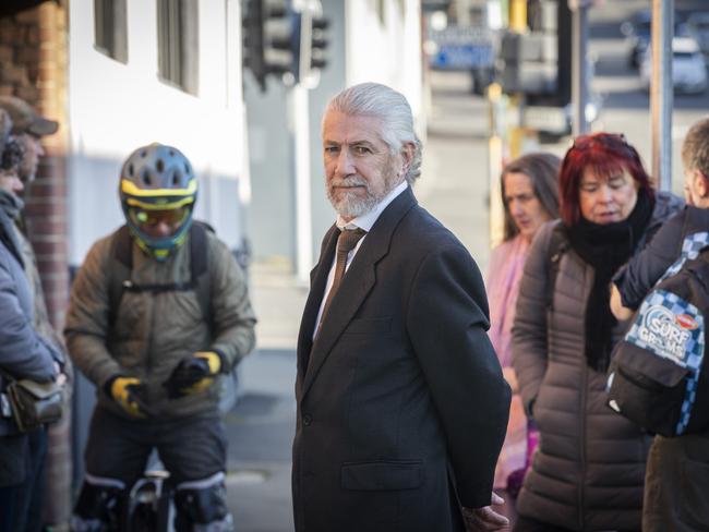 Former Lindisfarne doctor Stephen Hindley and supporters outside his tribunal hearing earlier this year. Picture: Chris Kidd