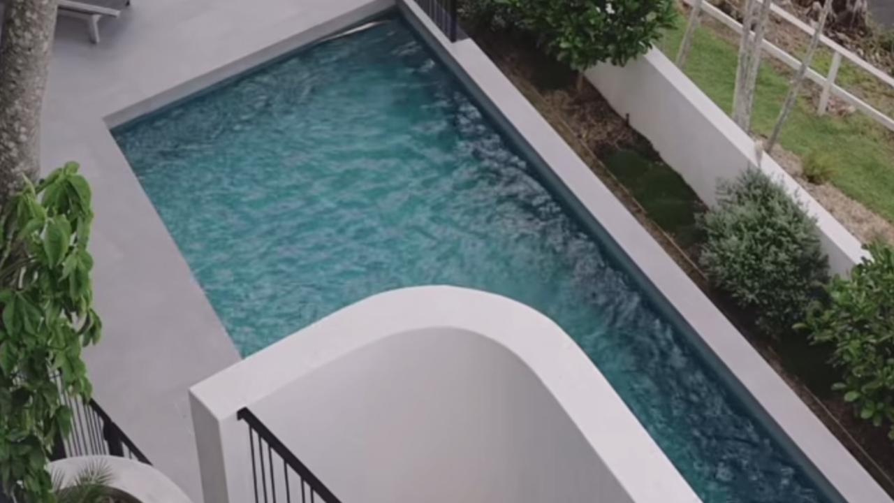 The pool from above.