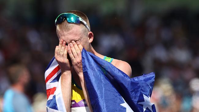 Declan Tingay after winning silver in Birmingham. Picture: Michael Klein