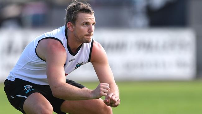 INJURED: Port Adelaide’s Trent McKenzie has undergone shoulder surgery. Picture: Tait Schmaal.