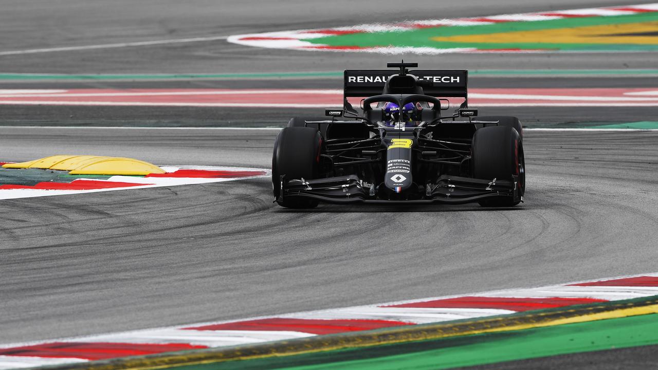 Daniel Ricciardo on track during testing in Barcelona.
