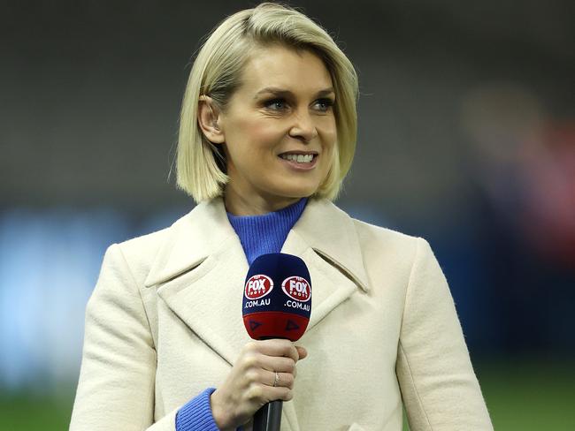 Sarah Jones hosts Fox Footy with humour and grace. Picture: Michael Klein