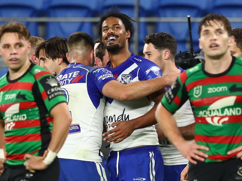 Okunbor has scored seven tries from his 16 NRL appearances. Picture: Chris Hyde / Getty Images