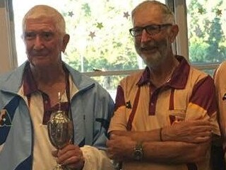 Bill Andrews (centre) as part of the victorious Clarence River District Bowling Association 2019 Schipp Cup representative side.