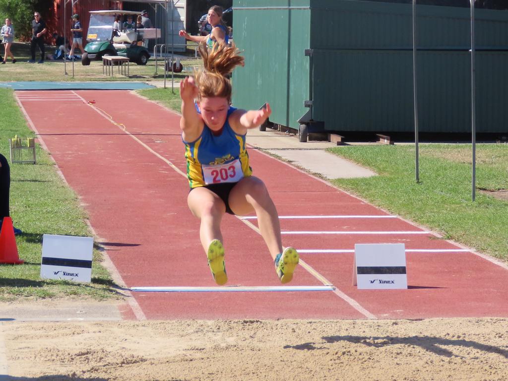 Women's 15-16 long jump. Picture: Jon Tuxworth