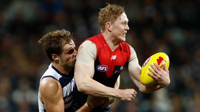 Clayton Oliver’s Demons will be looking to bounce back against Adelaide after their after-the-siren loss to Geelong. Picture: Getty Images