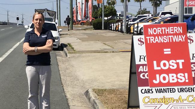 Business owner Yvette Cottrill said it appeared Mines Ministers Dr Anthony Lynham had gone into hiding over the Northern Transitway proposal which is likely to force businesses to close. Pic: Darren Cartwright