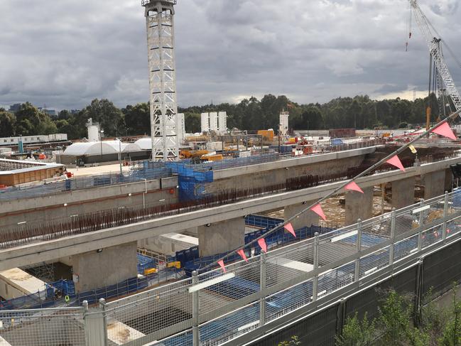 Ongoing works on the North East Link in the eastern suburbs of Melbourne. Picture: David Crosling