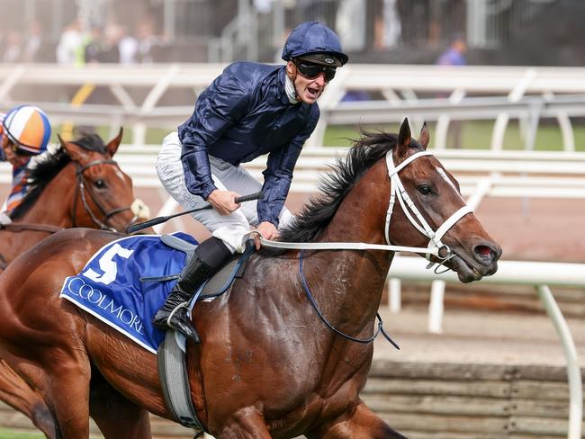 Switzerland ridden by James McDonald wins the Coolmore Stud Stakes at Flemington Racecourse on November 02, 2024 in Flemington, Australia. (Photo by Morgan Hancock/Racing Photos via Getty Images)