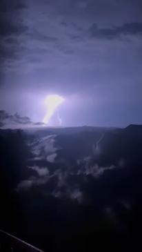 Lightning show across the Gold Coast, taken from Springbrook Mountain