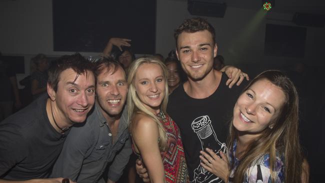 David O'Neill, Gary Brown, Kelly Brooke, Trent Peppercorn and Rachael Allen enjoying the nightlife at the Gladstone Reef Hotel. File photo.