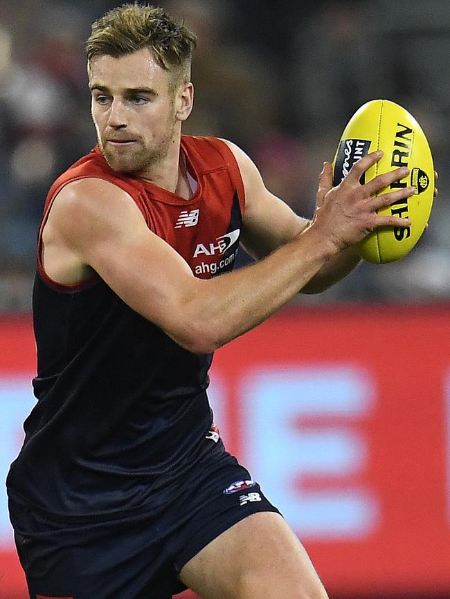 Dom Tyson is battling a knee injury and is no certainty to line up against Carlton. Picture: AAP